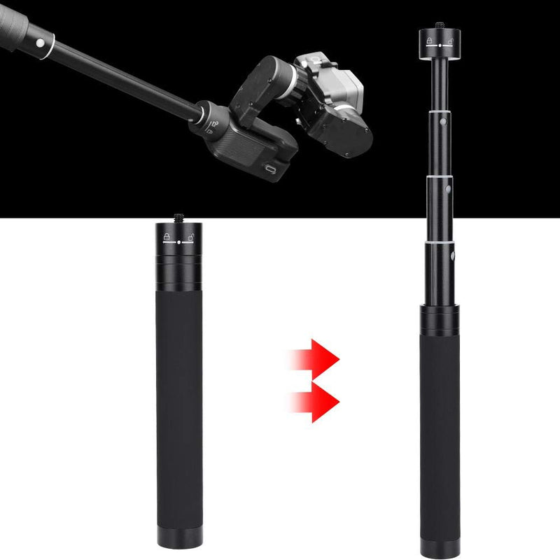 Acouto Extension Rod Aluminum Alloy Gimbal Selfie Stick Extender 1/4'' Screw Extender Pole for DJI Zhiyun