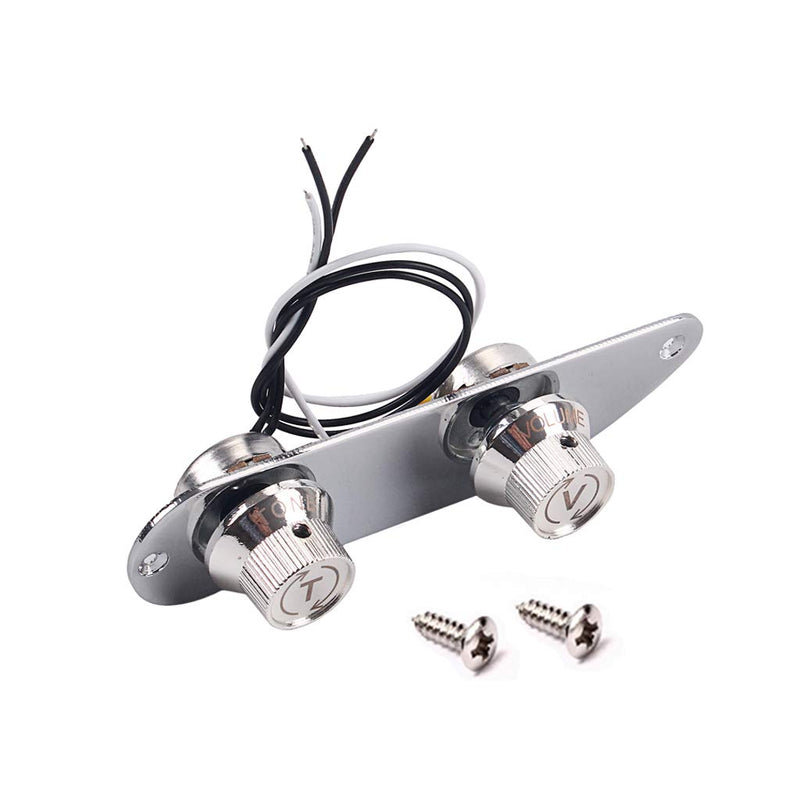Alnicov Metal Prewired Guitar Control Plate Telecaster Control Plate For 51 P Bass Guitar,Chrome