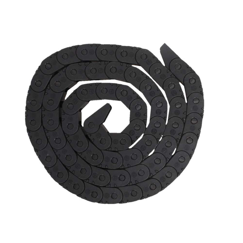 Heyiarbeit 10x11mm Plastic Cable Wire Carrier Drag Chain 1M R28 with End Connectors Open Type for Electrical Machines CNC Black 1Pcs