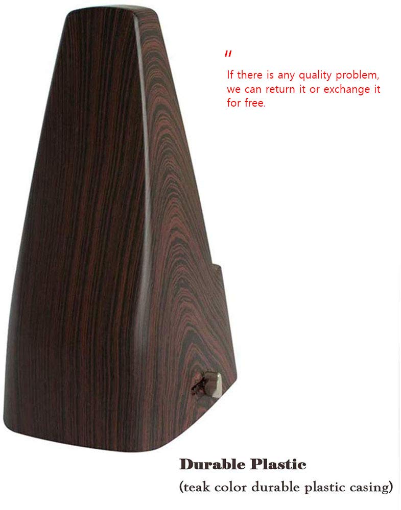 HQzon Mechanical Metronome for Guitar/Piano/Bass/Violin/Drum and Other Musical Instruments, Wood Grained, High Precision/battery free 01#Wood Grained