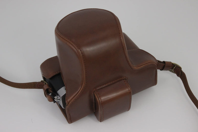 Z fc Zfc Case, BolinUS Handmade PU Leather Fullbody Camera Case Bag Cover for Nikon Z fc Zfc with 28mm Lens Bottom Opening Version + Neck Strap + Mini Storage Bag (Coffee) Coffee