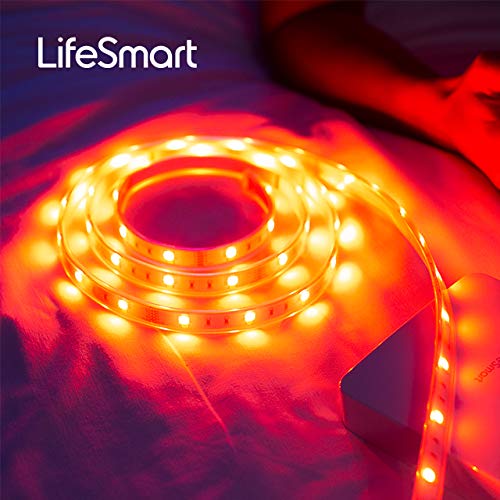 [AUSTRALIA] - LifeSmart Strip Lights Work with Apple HomeKit, 2.4GHz WiFi Rope Light Compatible with Siri, Alexa, Google Assistant, Smart Color Changing Music Sync Remote, 6.6ft/2M SMD 5050 RGB Tape Light, 60LEDs/M 2M, 60LEDs/M 