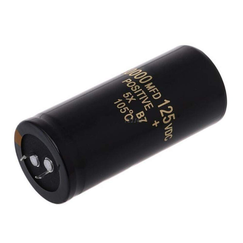 Electrolytic Capacitor 125V 10000uF Aluminum Screw Audio Filter Electrolytic Black 1Pcs