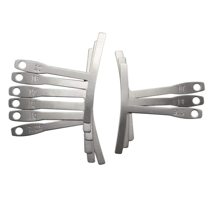 Onwon Set of 9 Understring Radius Gauge Luthier Tools and 32 Blades Feeler Gauge Dual Marked Metric & Imperial Gap Measuring Rulers Tool for Guitar and Bass Bridge Saddle Adjustments