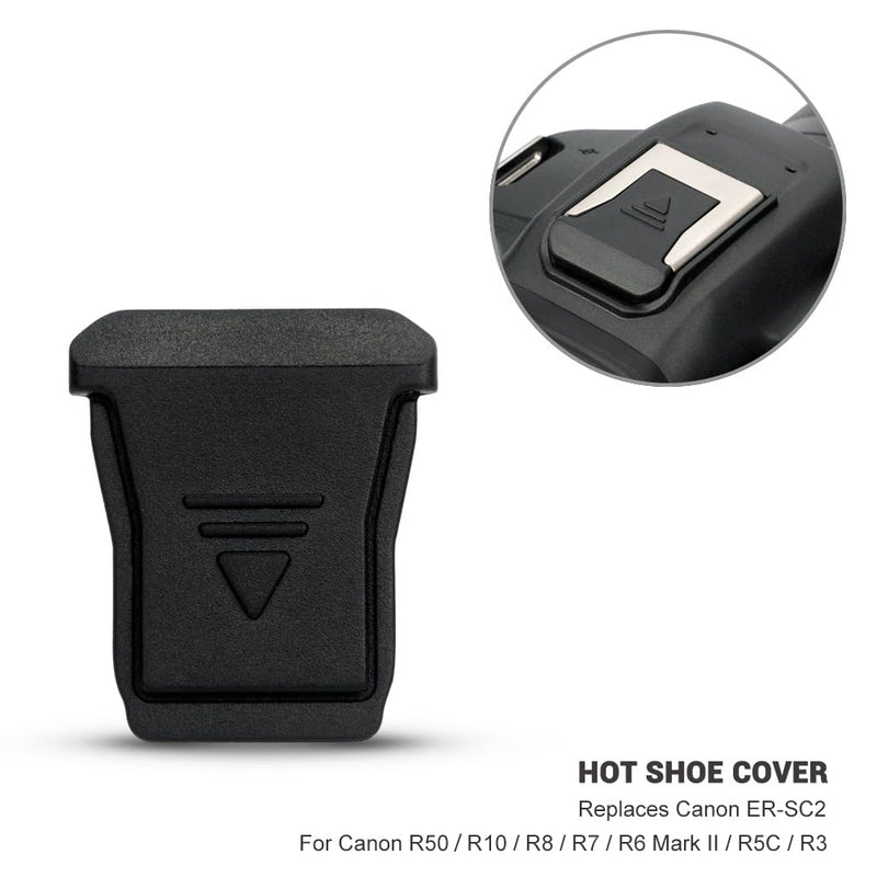 JJC 2Pack Hot Shoe Cover Cap Protector for Canon EOS R50 R10 R8 R7 R6 Mark II R5C R3 Camera, Replaces Canon ER-SC2 Hot Shoe Cover
