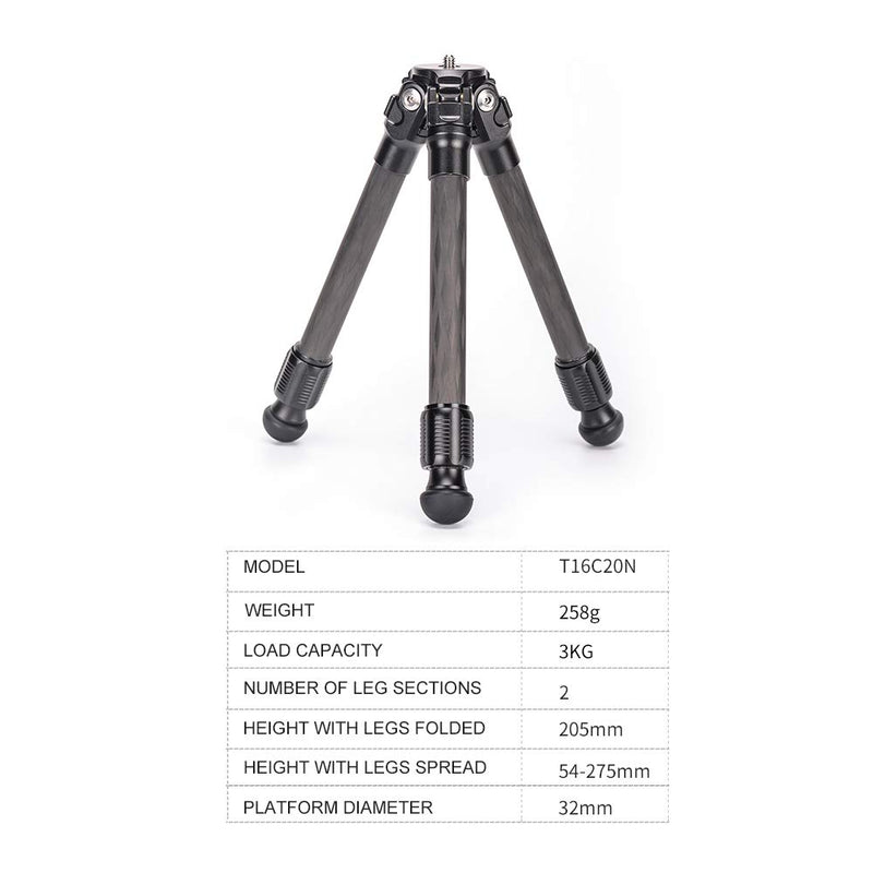 SUNWAYFOTO T16C20N Mini Desktop Carbon Fiber Tripod for DSLR Camera Stand Professional