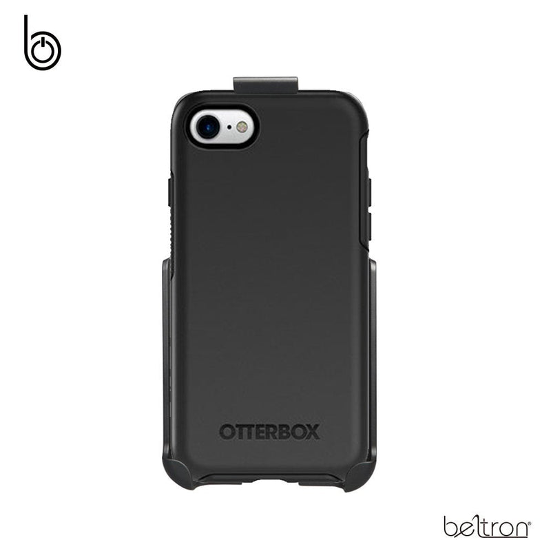 BELTRON Belt Clip Holster Compatible with OtterBox Symmetry for iPhone 7/8, iPhone SE 2020, SE 3rd Generation 2022 (case not Included) - Features: Secure Fit, Quick Release Latch & Built-in Kickstand