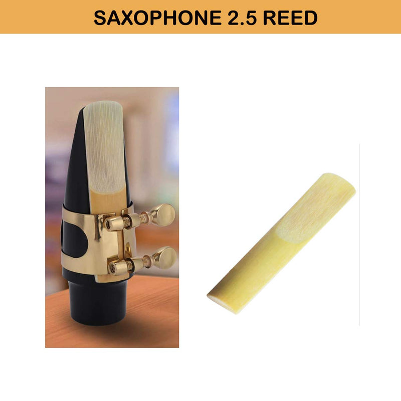 Alto Saxophone Mouthpiece Kit, Saxophone Mouthpiece with Metal Ligature, Saxophone 2.5 Reeds, Cushions and Plastic Cap Black