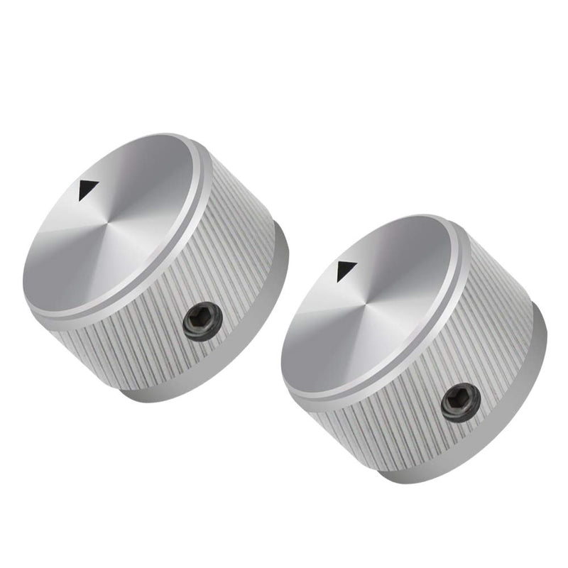 mxuteuk 3Pcs Silver Aluminum Alloy Potentiometer Control Knob Volume Audio Electric Guitar Bass Screw Type 25 x 15.5mm (dh) KNOB-06-25SR