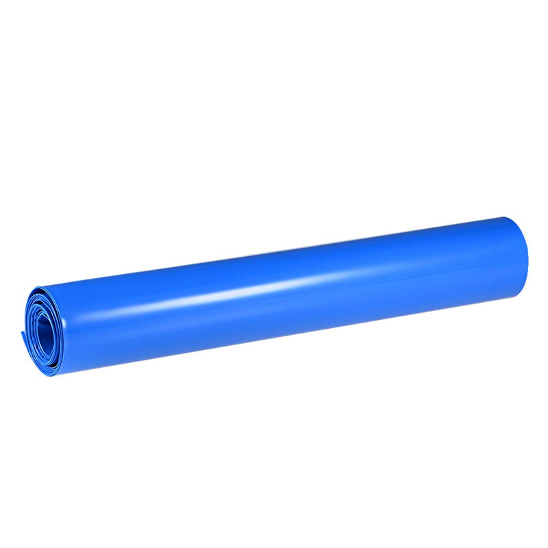 uxcell Battery Wrap, 450mm Flat Width 220mm Dia 1m PVC Heat Shrink Tube Wraps for Big Battery Pack Blue
