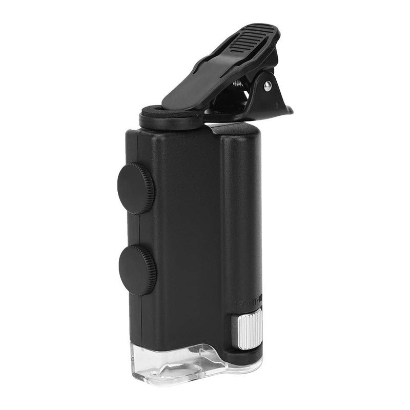 753 60-100X Clip-on Microscope with LED Light, Portable Magnifier Loupe Pocket Magnifying Lens Glass for Universal Mobile Phones, Mini Plus Pocket Microscope Lighted