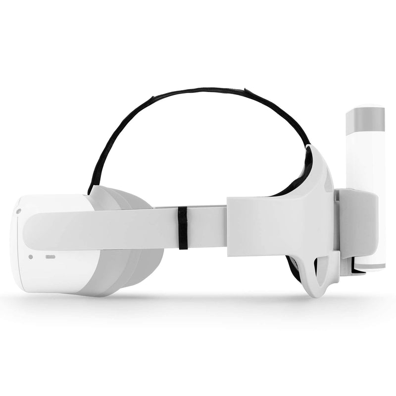 Elite Strap for Oculus Quest 2 Replacement Head Strap Accessories Balance Weight with Power Bank Holder by X-Home (White) White