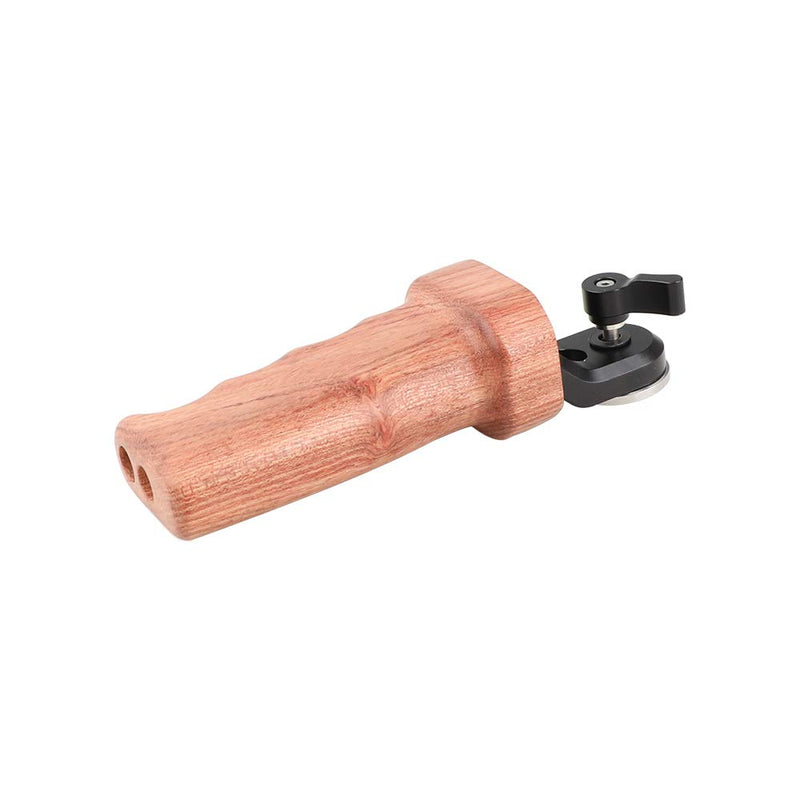 CAMVATE Wooden Grip with Rosette M6 Thread Connection for DLSR Camera Shoulder Mount Rig(Left Hand)