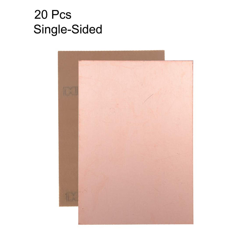 uxcell Single-Sided Copper Clad Laminate PCB Circuit Board, FR4 100x70mm 3.94x2.76 inch, 1.5mm Thickness DIY Prototyping PCB Board, Name Board, 20pcs 20
