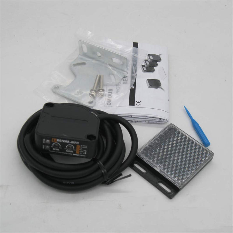 Taiss/Indoor Wall Mounted Photoelectric Beam Sensor 12-240VDC 24-240VAC Retroreflective photoelectric Sensor Switch Proximity Switch Induction Distance 5M BEN5M