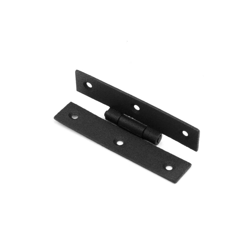 Renovators Supply Manufacturing Black H Flush Hinge 3 Inches Long Wrought Iron Kitchen Cabinet Door H Flush Mount Black Rust Resistant Powder Coated Colonial H Hinges with Mounting Hardware Pack of 2