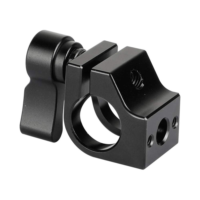 CAMVATE 15mm Single Rod Clamp Install on 1/4"-20 Thread Hole for Camera cage (Black Knob)