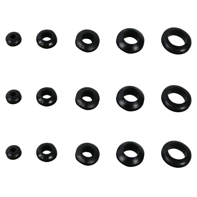 LTKJ 200pcs Black Rubber Grommet Assortment Set Harness Grommet Electrical Wire Gasket - 1/8", 3/16", 1/4", 5/16", 3/8", 1/2", 5/8",3/4"