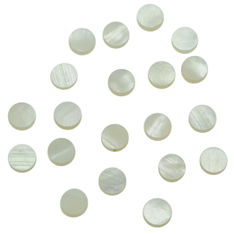 KAISH 20pcs 6x2mm Guitar Natural Mother of Pearl Inlay Fingerboard Fret Dots 6mm White Mother of Pearl