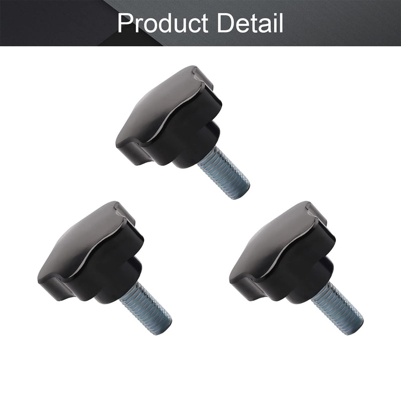 Othmro 3Pcs Star Hand Knob Tightening Screw 50mm Dia M12x30mm Male Thread Clamping Knob Screw Hand Tightening Knobs M12x30