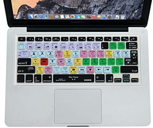 XSKN Final Cut Pro X 10 Shortcut Silicone Keyboard Cover Skin for MacBook 13 15 17 inch (US & EU Versions) -DO not fit Touch Bar Keyboard