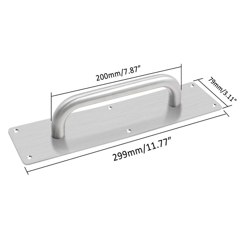 BTMB Stainess Steel Door Handle Pull Plate Commercial Door Handle,Pack of 2 (299x80mm/11.77''x3.15'')