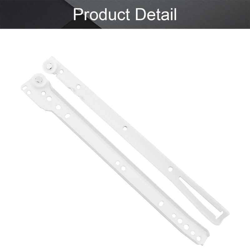 MroMax 12-inch Cold Rolled Steel Keyboard Slide Glide, 2 Fold Ball Bearing Slide Track Rail 2 Sections Steel Heavy Runners Ball Roller Wheel Cabinet Drawer Runner, White, 1 Pair