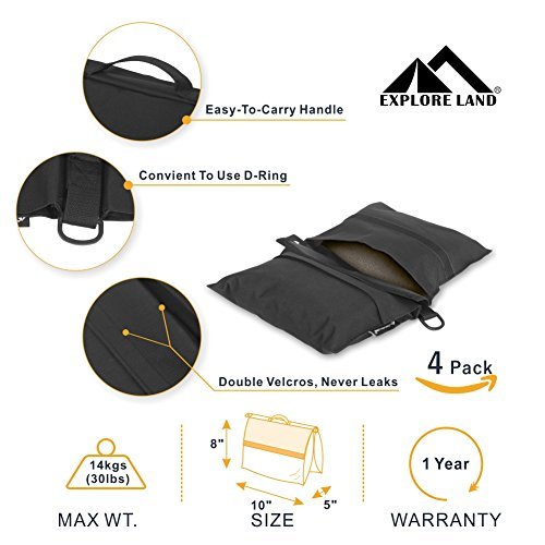 Photography Sand Bag Professional Saddle Weight Bag Photo Video Studio Stand, Without Sand (4 Pack) 4 PACK