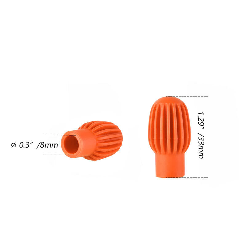 Alnicov 4 Pieces Drum Mute Drum Dampener Silicone Drumstick Silent Practice Tips for Drums Replacement Accessory,Orange