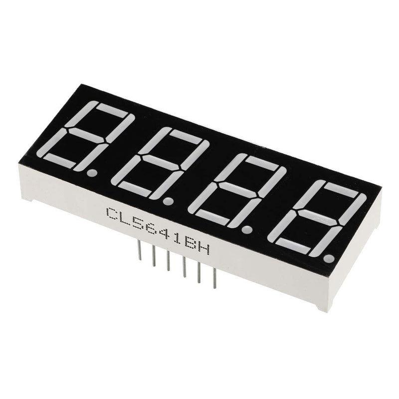 uxcell Common Anode 12Pin 4 Bit 7 Segment 1.98 x 0.75 x 0.31 Inch 0.55" Red LED Display Digital Tube 2pcs