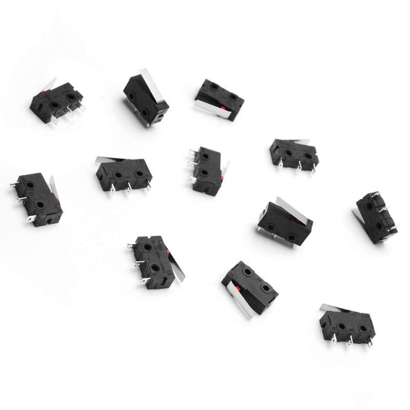MUZHI SPDT 1NO 1NC Hinge Lever Momentary Push Button Micro Limit Switch AC 5A 125V 250V 3 Pins 12 Pcs 4