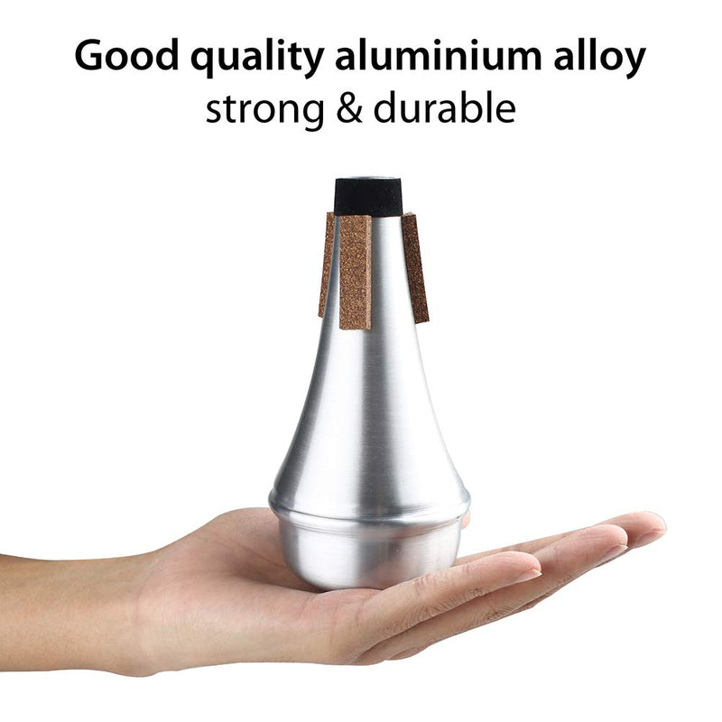 LotFancy Practice Mute Trumpet, Mini Size Aluminum Practice Mute for Jazz, Lightweight Silencer for for Indoor Trumpet Practice, Beginners to Experienced Players Aluminum Mute-Straight（Mini Size）