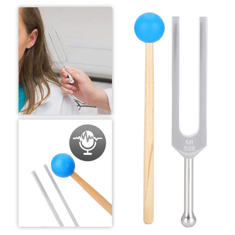 Tuning Fork, 528Hz Aluminum Alloy Wood Hearing Frequency Tuning Beautymisc Tool Set For Nursing, Medical And For Tuners Music Students Asmr Tool