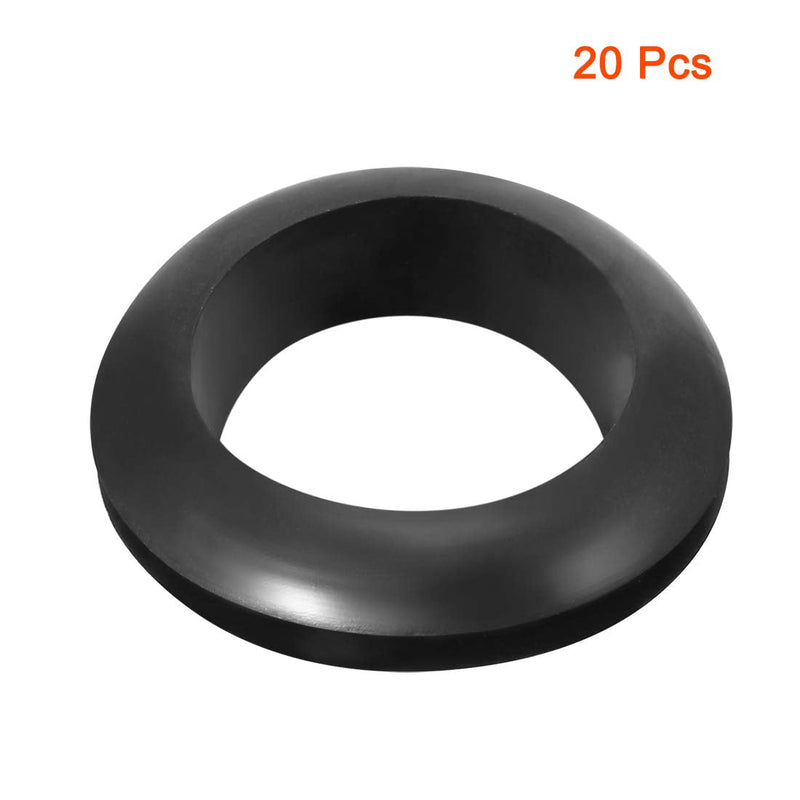 uxcell Wire Protector Oil Resistant Armature Rubber Grommet 30mm Inner Dia 20Pcs Black