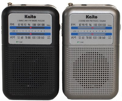 Kaito KA200 Pocket AM/FM Radio, Black