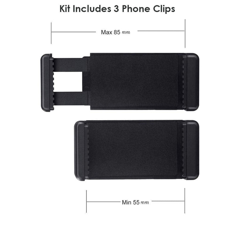 [AUSTRALIA] - Tripod Mount Adapter Kit for 3 Devices. Works with Smartphones, iPhone, Android, GoPros, DSLR Cameras, Mic, LED, Ring Lights. Perfect for Vlogging, YouTube, Live Streaming, Tik Tok 