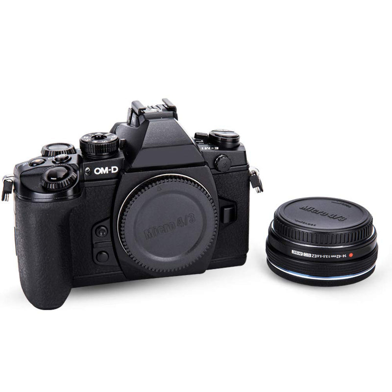 2 Pack Micro 4/3 Mount Body Cap Cover & Rear Lens Cap for Panasonic G9 G7 G85 G95 GH6 GH5 GH5S GH4 GH3 GX9 GX8 GX85 GF9 GF10 Olympus OM-D E-M1 E-M5 E-M10 E-M1X Pen E-PL10 E-PL9 E-PL8 E-PL7 E-P3 & More For Micro 4/3 Mount