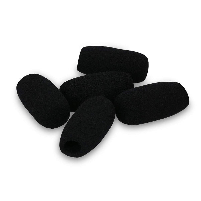 [AUSTRALIA] - kwmobile Microphone Foam Covers (Set of 5) - 1.9 x 0.5 inches () Windscreen Protective Pop Filter Pack for Microphones - Black 4.8x1.2 cm 