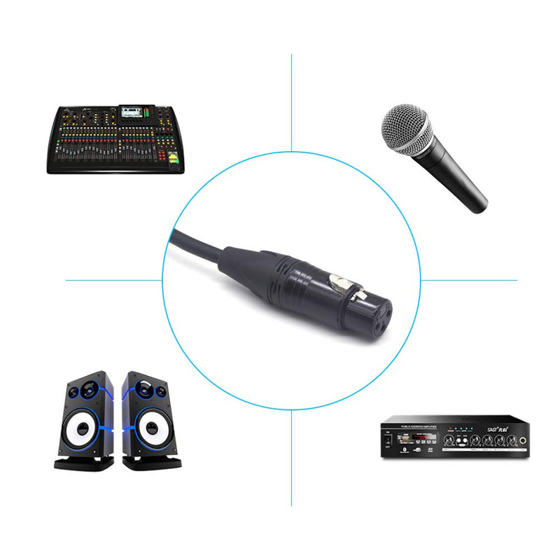 [AUSTRALIA] - Devinal XLR Female to 1/4 Mono Microphone Cable, Unbalanced 6.35mm TS Jack to XLR Audio Cord, Female XLR to Quarter inch Interconnect Mic Adapter Connector Wire 10 Feet 10 FT 