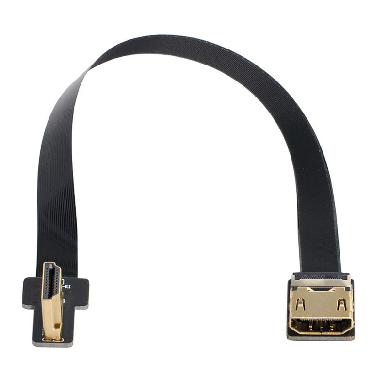 Xiwai CYFPV Left Angled 90 Degree HDMI Male to Female FPC Flat Cable for HDTV Multicopter Aerial Photography (0.1M)
