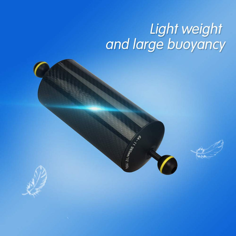 [AUSTRALIA] - Seafrogs Underwater Float Arm 1PCS Carbon Fiber Floating Dual Ball Diving Buoyancy Arm for Underwater Diving Tray Video Light/Strobe (D80mm, 10'', Buoyancy provided 900g) YR-GA-11 