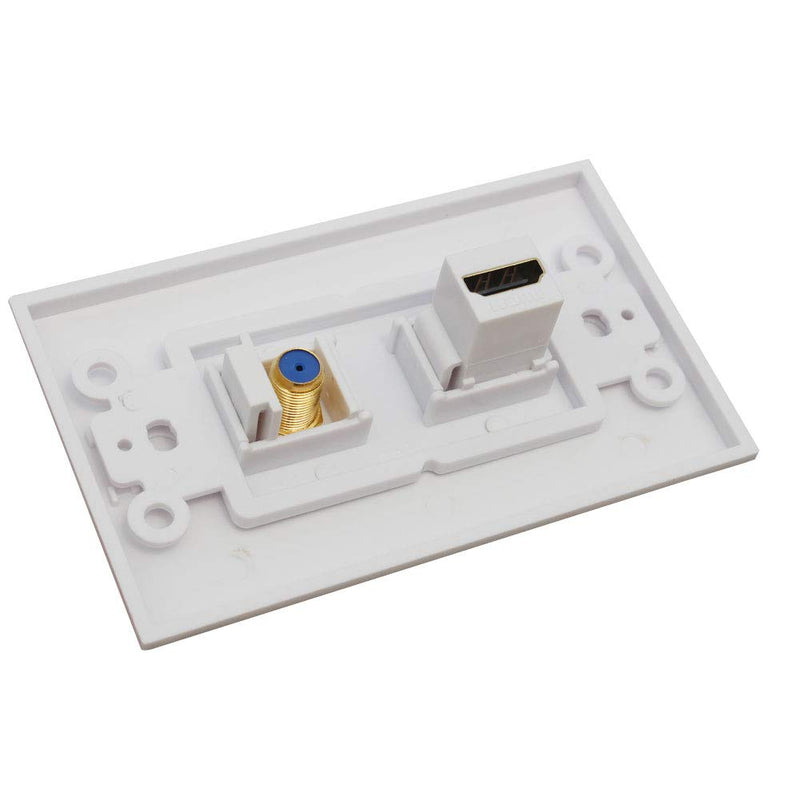 [AUSTRALIA] - MOAVEQ HDMI Coax Wall Plates with HDMI Keystone Jack and F Type Insert (2Pack, HDMI+F) 2 