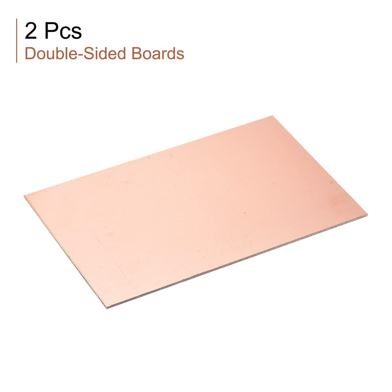 MECCANIXITY PCB Copper Clad Board Laminate 180mm x 120mm x 2mm FR4 Glass Fiber Double-Sided for Circuit Projects, Pack of 2 180mmx120mmx2mm