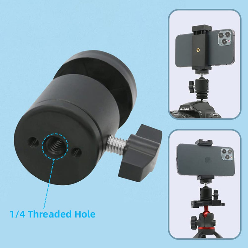 Camera Hot Shoe Phone Holder, Flexible Phone Tripod Mount Adapter with Cold Shoe Mount for Microphone LED Light for iPhone Samsung Pixel Canon Nikon DSLR Camera Photography