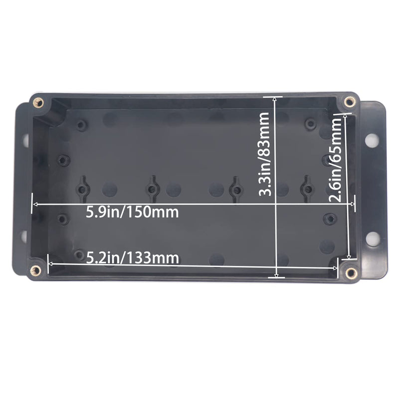 YETLEBOX Watertight Junction Box, IP67 Waterproof Project Box Durable ABS Plastic Electronic Enclosure Case for DIY Electrical Project with Wall Fixed Ear 6.22" x 3.54" x 2.52"(158 x 90 x 64 mm) 6.22" x 3.54" x 2.52"