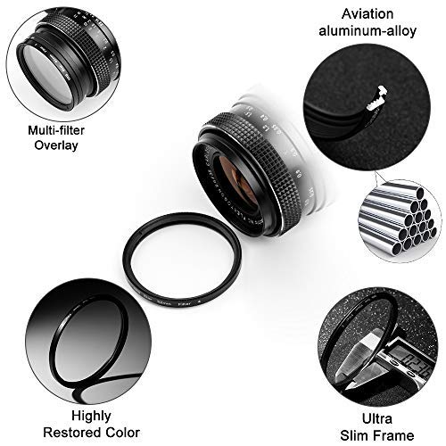 58mm Star Filter 4 Pieces Starburst Lens Filter(4 Points,6 Points,8 Points,12 Points) with Centre Pinch Lens Cap for Canon Nikon Sony Olympus Pentax and Other DSLR Cameras + 4 Slot Filter Pouch 58mm