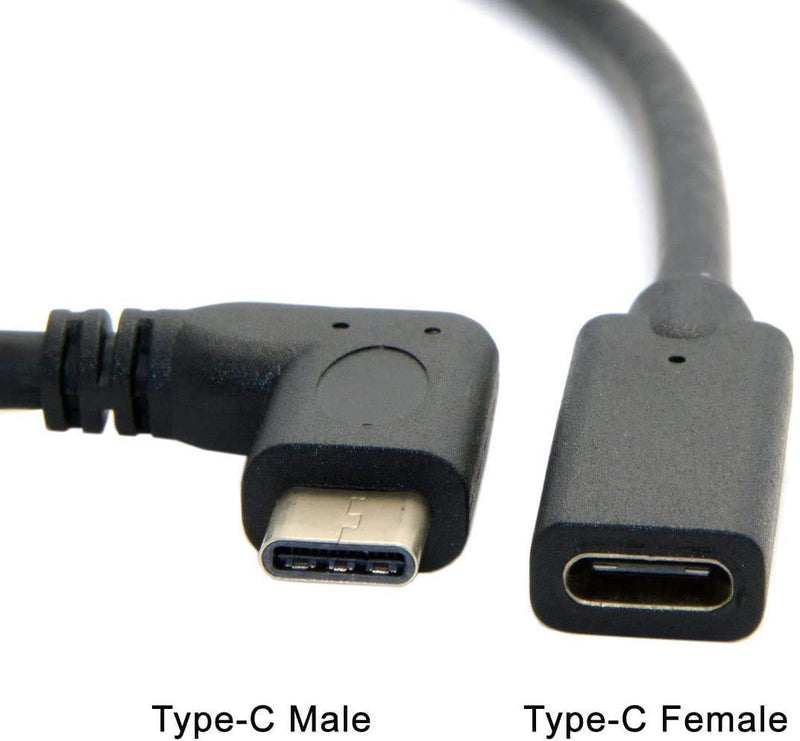 USB-C Extension Cable,20cm USB-C Type C Male to Female USB 3.1 Extender Extension Short Cable Cord for Nintendo Switch, MacBook & More,Black (90 Degree Type C Female to Male Cable) 90 Degree Type C Female to Male cable