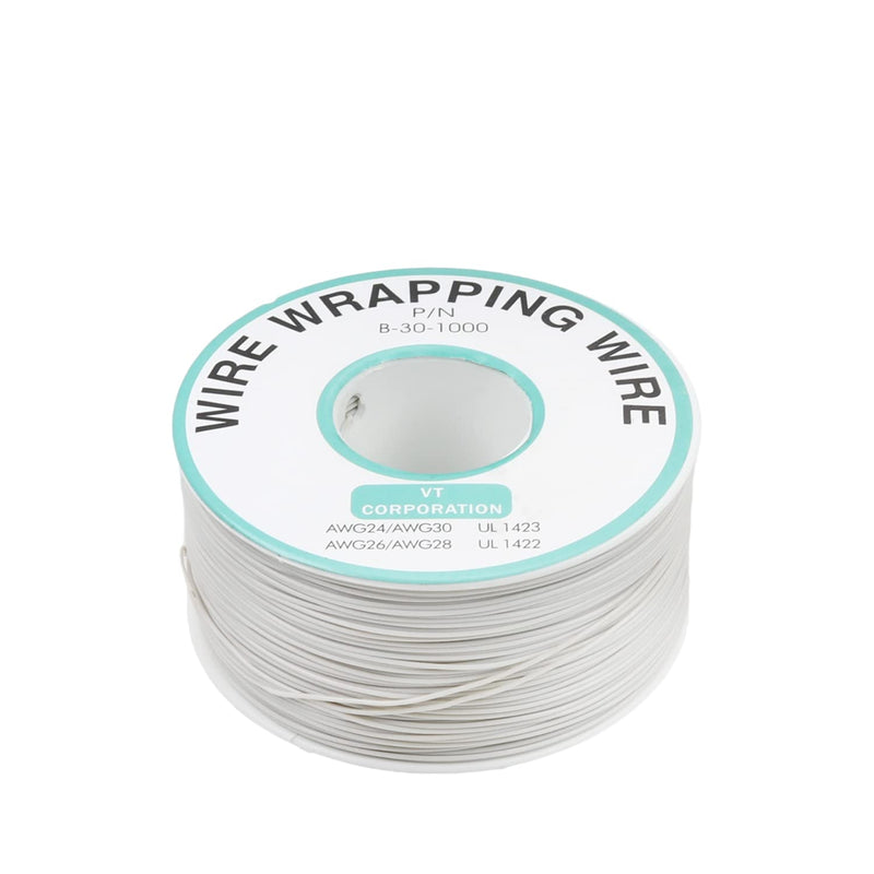 Fielect OK Wire Tin Plated Copper Cord Wire Wrapping 30 AWG 250m Length White white;250M