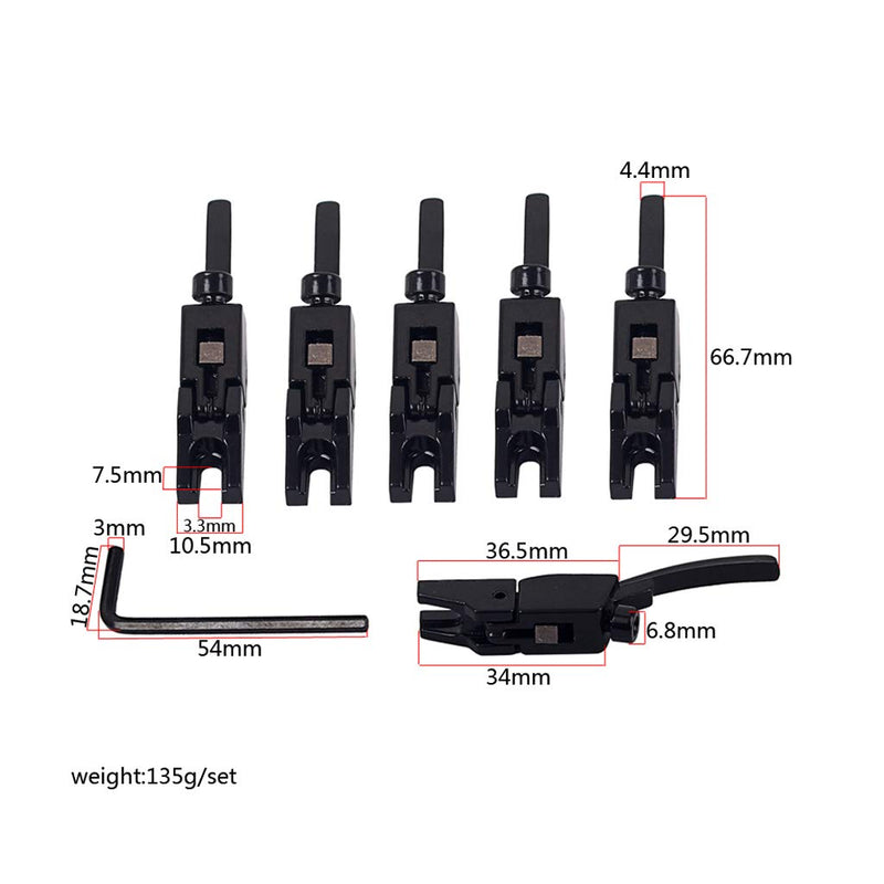 Alnicov 6 Pcs Guitar Bridge String Saddles Tremolo Bridge Locked String Saddle for Electric Guitar Parts Accessories