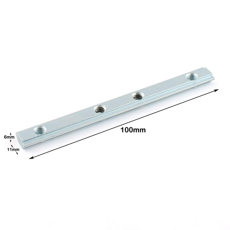 PZRT 4-Pack 2020 Series Aluminum Profile Straight Line Connector,Length 3.9 Inch Bracket Fastener with M5 Screw,for T Slot 6mm Aluminum Extrusion Profile Connect Parts